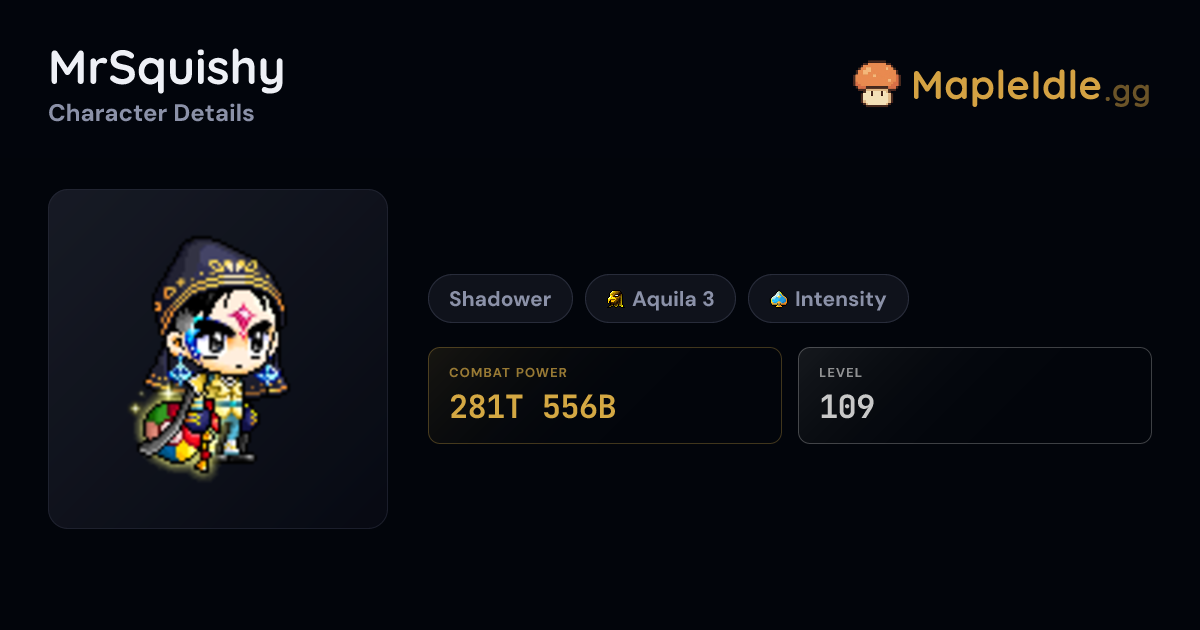MrSquishy - MapleStory Idle RPG - MapleIdle.gg