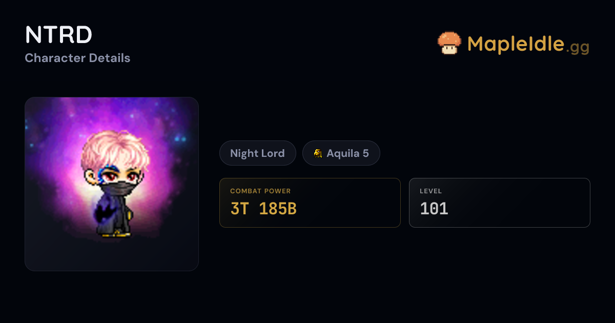 NTRD - MapleStory Idle RPG - MapleIdle.gg