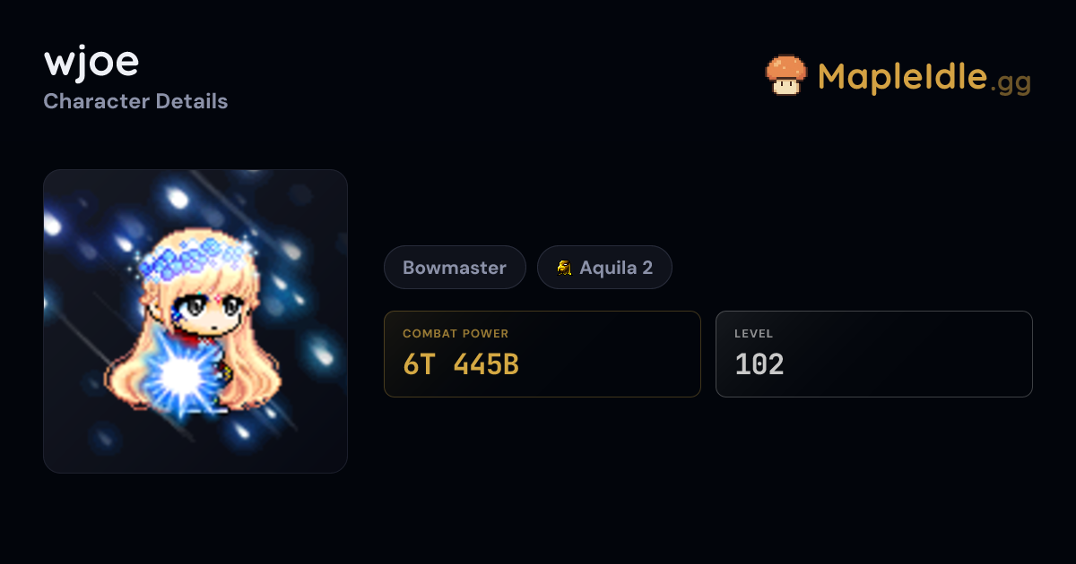 wjoe - MapleStory Idle RPG - MapleIdle.gg