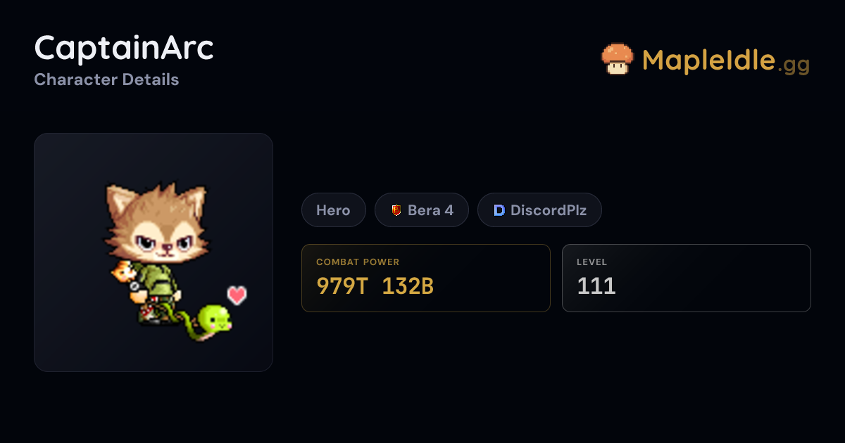 CaptainArc - MapleStory Idle RPG - MapleIdle.gg