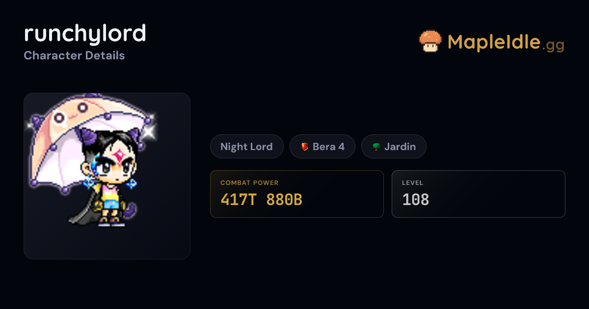 runchylord - MapleStory Idle RPG - MapleIdle.gg