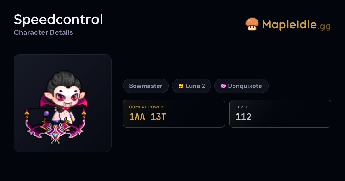 Speedcontrol - MapleStory Idle RPG - MapleIdle.gg