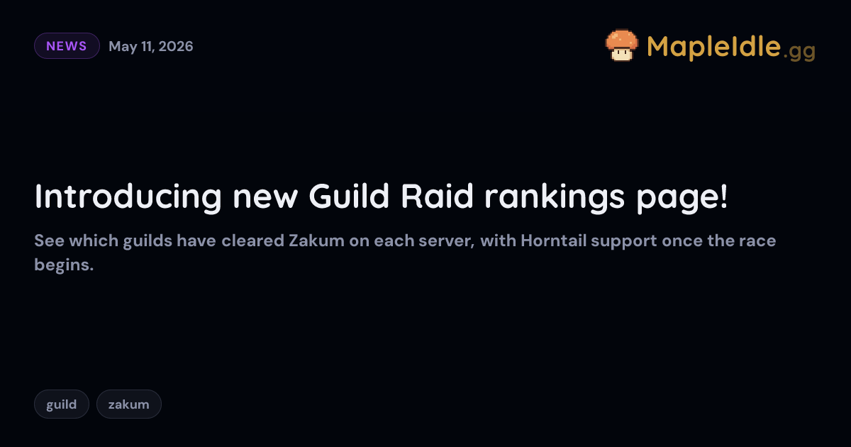 Introducing new Guild Raid rankings page! - MapleStory Idle RPG ...
